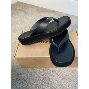 New Reformation Leather Eden Platform Thong Sandals Size 6.5